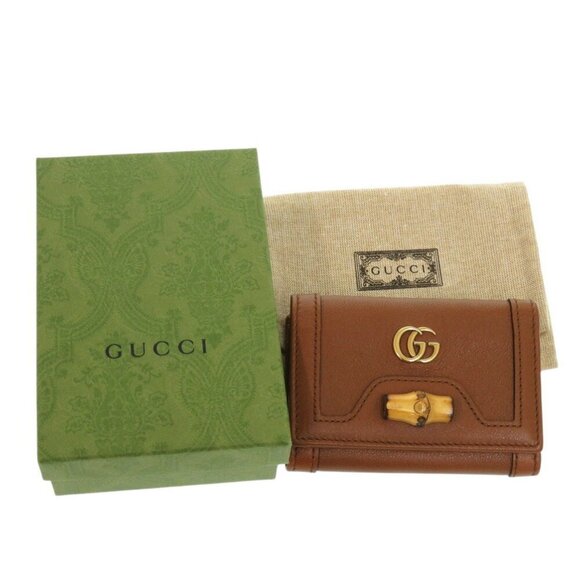 GUCCI Brown Leather Bamboo Wallet - Picture 3 of 8